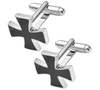 Hemobllo 1 Pair Cross Shape Black Alloy Cufflinks for Men Lightweight and Delicate Design Suit Accessory for Business Partnerships and Other Occasions