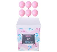 Hemobllo 1 Set Gender Reveal Balloon Box with Balloons for Baby Shower Party Decorations Transparent Boxes with Letters Boy Girl Gender Announcement Set