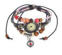 Hemobllo 1 x retro watch made of genuine leather with quartz movement for men and women, adjustable design, stylish bracelet for friends and family