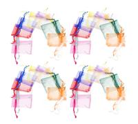 Hemobllo 100 Pcs Mixed Color Organza Bags Small Drawstring Pouches 7x9cm for Jewelry Wrapping Wedding Party Favor Supplies Random Color