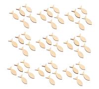 Hemobllo 100 Pcs Unfinished Wooden Fish Shape Chips for DIY Painting Crafts Sturdy Solid Wood Slices for Graffiti Creative Party Supplies and Under Sea Decoration