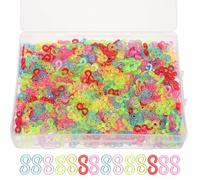 Hemobllo 1000pcs Rubber Band S Clips Bracelet Clasps DIY Loom Accessory Kit for Bracelet Making and Jewelry Crafting with Colorful Connectors for Handmade