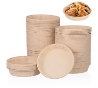 Hemobllo 100Pcs 4In Mini Tart Pans, Food-Grade Non-Stick Round Quiche Trays, Grease-Proof for Easy Release, Oven & Microwave Safe for Home Baking & Catering
