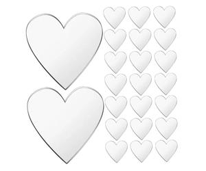 Hemobllo 100Pcs Heart Mirror for Wall Decor Self-Adhesive Acrylic Mirror Stickers DIY Crafts Scrapbooking Embellishments Home Decoration Happy Valentine's Day