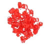 Hemobllo 100pcs Plastic Poultry Marking Rings Clip-on Chicken Leg Bands Red Identification Leg Rings for Breeding and Separating Different Breeds Easy to Remove and Resistant to Frost