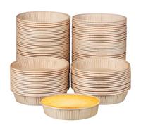 Hemobllo 100Pcs Round Mini Tart Pans, 4 Inch Oven-Safe Non-Stick Baking Trays for Small Pies, Quiches & Egg Tarts - Perfect for Home & Professional Baking