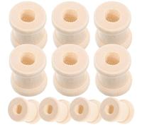 Hemobllo 100pcs Vintage Unfinished Wooden Craft Spools, 15x13mm Natural Wood Thread Bobbins for DIY Sewing, Weaving, and Cord Crafting Accessories