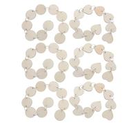 Hemobllo 100pcs Wood Craft Slices Blank Wooden Heart Round Hanging Tags with Predrilled Holes for Wood Burning Drawing DIY Name Tags Wedding Décor Embellishments