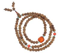 Hemobllo 108-bead Agarwood Buddhist Beads Bracelet Necklace, Natural Wood Beads Chain for Meditation and Prayer, Unisex Jewelry Strand Suitable for Spiritual Practice and Daily Wear Random