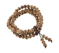 Hemobllo 108 Beads Wooden Bead Chains Bracelet Coffee Color Traditional Design Zen Aesthetic Spiritual Accessory Comfortable Wear Daily Wear Present for Women Men