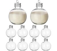 Hemobllo 10pcs 150ml Christmas Clear Plastic Fillable Baubles, Transparent Hanging Pendant Ball, Airtight DIY Booze Balls Ornament Craft Containers for Xmas Tree Home Decoration Wedding Party