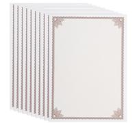 Hemobllo 10pcs Academic Certificate Paper with Rounded Corners Portable Size Text Area Beige Paper for Printing Diplomas and Class Awards