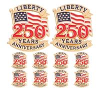 Hemobllo 10pcs American 250th Anniversary Brooches - Usa Flag Patriotic Lapel Pins for Independence Day, Memorial Day National Flag Jewelry, Women’s Suit Accessories