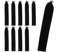 Hemobllo 10pcs Black Velvet Hand Fan Bag with Secure Drawstring Closure 10 Inch Folding Hand Fan Holder for Travel and Present Packaging with Easy Portability Design