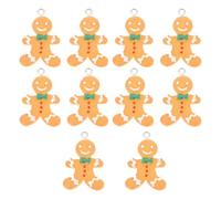 Hemobllo 10pcs Gingerbread Man Resin Jewelry Charms for Key Ring Pendant | Lightweight Sturdy Plastic, Yellow Creative Charm for Sweater Chain, Bracelet Making, Earring Pendant DIY