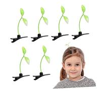 Hemobllo 10pcs Green Bean Sprout Hair Clips Unique Pea Hairpin Barrette Plant Hair Ornaments for Women DIY Craft Party School Home Use