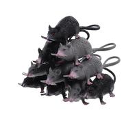 Hemobllo 10pcs Halloween Prank Realistic Plastic Rats Medium Gray and Black Spooky Decorations for Haunted House Party Props Small Fake Mice Models for Scary Halloween Accessories