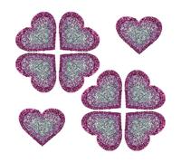 Hemobllo 10pcs Heart Beaded Patch Heart Applique Pink Glitter Zircon Hot Melt Adhesive Iron-on Sew-on for Clothing, Jeans, Valentine's Day Patches, Special Occasions and Holiday Parties