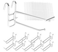 Hemobllo 10pcs Heavy Duty 35mm Steel Pegboard Hooks with Double Wire 6mm Thick for Garage Workshop Kitchen and Retail Display, Includes 10 Price Tags 4cm X 8cm for Organized Wall Storage