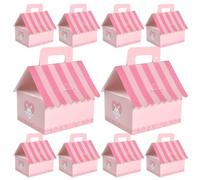 Hemobllo 10pcs House Shaped Candy Box Paper Wedding Favor Small Cases for Christmas Banquet Party Pink