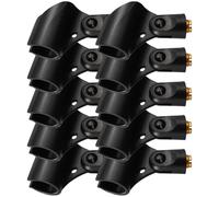 Hemobllo 10pcs Microphone Clip Holder Clamp with Female Adapter for Handheld Microphone, Large Size Design, Easy to Install, Made of Sturdy Pe and Abs, for Podcasting and Audio Recording
