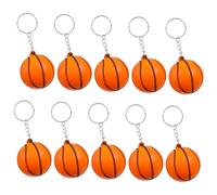 Hemobllo 10Pcs Mini Basketball Keychain Creative Souvenir Keyrings for Players Athletes and Boys Orange Basketball Pendant for Party Favors and