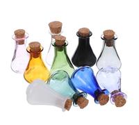 Hemobllo 10pcs Mini Glass Wishing Bottles with Cork Stoppers, Small Tiny Spell Jars for DIY Crafts, Party Favors, Fairy Garden Decoration and Home Décor Accessories