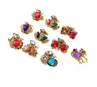 Hemobllo 10pcs Mini Hair Claw Clips Small Retro Acrylic Hair Clamp Claws with Alloy Rhinestones for Women and Ponytail Holder Assorted style