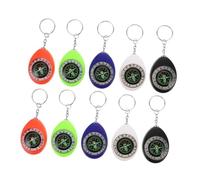 Hemobllo 10pcs Mini Keychain Compass for Portable Pocket Compass Pendant with Key Ring for Outdoor Hiking Camping Backpacking Party Favors and Exploration Games