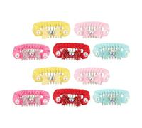 Hemobllo 10pcs Pet Hair Clips for Dogs and Cats Colorful Floral Mini Snap Clips Soft Polyester and Plastic Material Gentle Grip for Breeds Cute Animal Hair Accessories for Grooming