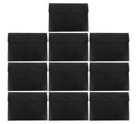 Hemobllo 10pcs Plastic File Folders with Snap Button Closure, Waterproof A4 Document Holders in Black, Large Capacity Pp Material File Envelopes for Business Events and Report Storage