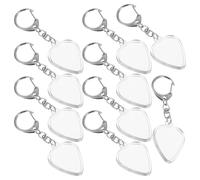 Hemobllo 10pcs Portable Acrylic Guitar Pick Holder Keychain, Lightweight Plectrum Storage Box for Acoustic and Electric Guitar Players, Stylish Pick Organizer for Easy Access