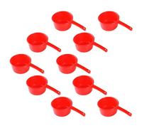 Hemobllo 10pcs Red Plastic Water Ladle Set with Large Capacity and Easy to Clean Design, for Watering Flowers in The Garden and Restaurant Kitchens, Sturdy Long Handle Spoon for Household