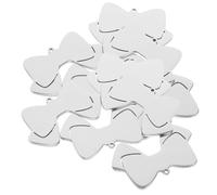 Hemobllo 10pcs Silver Stainless Steel Pet Id Tags Bow Tie Shape Dog Name Tags Charms 50mm Wide Sturdy Small Dog for Engraving and Collar Accessories