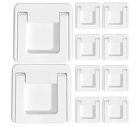 Hemobllo 10pcs Sliding Door and Window Limiters with Self-Adhesive Pull Handles, Safety Cabinet Locks for Kitchen, Wardrobe, and Closet Doors, Hidden Security Restriction Stoppers