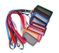 Hemobllo 10pcs Transparent Id Badge Holders with Metal Buckle Lanyards Multi Color Fake Leather Card Covers Clear Display for Office Workers Versatile Name Badge Sleeves for Work and Events