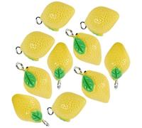 Hemobllo 10pcs Yellow Lemon Fruit Pendant Charms for Jewelry Making and DIY, Plastic Resin Material, Fresh and Pretty Design Suitable for Art Craft Projects