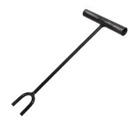 Hemobllo 12 Inch Heavy Duty Water Turn Off Key, Solid Iron T-Handle Valve Wrench with U-Shaped Fork, Long Reach Mains Water Stopcock Key Tool for Plumbers, Garden Taps, and Meters (Black)