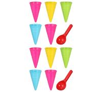 Hemobllo 12-Piece Ice Cream Cone Sand Toy Set - Non-Toxic Plastic Molds & 2 Scoops for Creative Sensory Play at Beach, Garden Sandbox, Gift for Toddlers 3-10