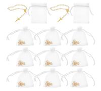 Hemobllo 12 Sets Pearl Rosary Religious Rosary Bracelet Sophisticated Elegant White Alloy Mesh Pearls Symbol of Faith Meaningful Present for Party and Daily Use