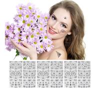 Hemobllo 12 Sheets Temporary Spider Web Face Tattoos Stickers for Halloween Party, Masquerade and Creative Makeup, Paper Material, Easy to Apply and Remove, for Spooky Costume