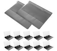 Hemobllo 12pcs A4 2-Hole Reusable Report Folders Document Covers Plastic File Sleeves Black Filing Organizers for Office and School Use