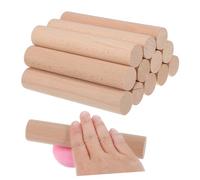 Hemobllo 12pcs Beech Wood Dowels Smooth Unfinished Wooden Rods for Crafts Macrame Model Building Rhythm Sticks