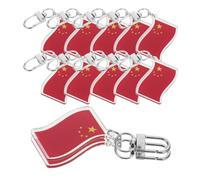 Hemobllo 12pcs Chinese National Flag Keychains with Acrylic Material, Portable and Easy to Match, for Celebration Activities and Souvenir Presents, Elegant Design Red Keyring Accessories