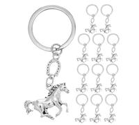 Hemobllo 12pcs Chinese Zodiac Horse Keychains Metal Horse Pendant with Horseshoe Car Key Holder for Year of The Souvenir Birthday Party Favors Gift for Lovers