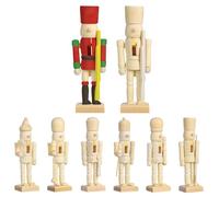 Hemobllo 12pcs Christmas Unfinished Wooden Nutcracker Ornaments - 4.7X1.7X1.6 Inches Mini DIY Christmas Decorations, Paintable Blank Nutcracker Figurines for Holiday DIY Arts Project Party Favors