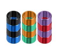 Hemobllo 12pcs Colored Aluminum Pigeon Foot Rings Clip on Bird Leg Bands Identification Bands with Engraving for Racing Pigeons and Poultry - Blue, Green, Orange, Purple, Black, Red,