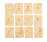 Hemobllo 12pcs Girl Cards Unique Printed Wooden Slices for Monthly Growth Tracking Natural Home Decor for Newborn Photo Props