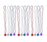 Hemobllo 12pcs LED Disco Ball Bead Necklace Glow the Dark Plastic Retro Party Accessory with Flexible Design Comfort Battery Powered for Dance Party Situations