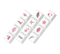 Hemobllo 12pcs Mechanical Keyboard Keycap Sakura Keycap Pbt Pink Five-sided Sublimation for DIY Mechanical Keyboards